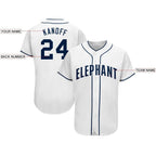Custom White Navy Baseball Jersey photo 4