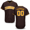 Custom Brown Gold-White Baseball Jersey