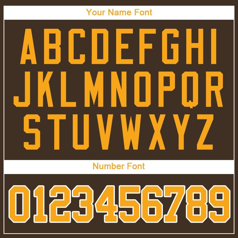 Custom Brown Gold-White Baseball Jersey photo 3