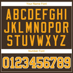 Custom Brown Gold-White Baseball Jersey photo 3