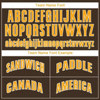 Custom Brown Gold-White Baseball Jersey photo 4