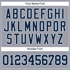 Custom Gray Navy-White Baseball Jersey photo 3