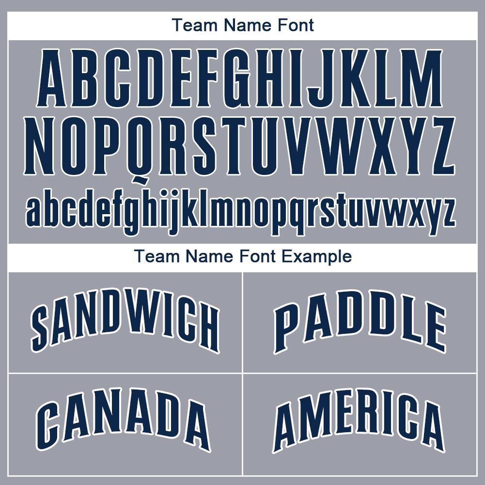 Custom Gray Navy-White Baseball Jersey photo 4