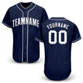 Custom Navy White Baseball Jersey