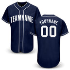 Custom Navy White Baseball Jersey