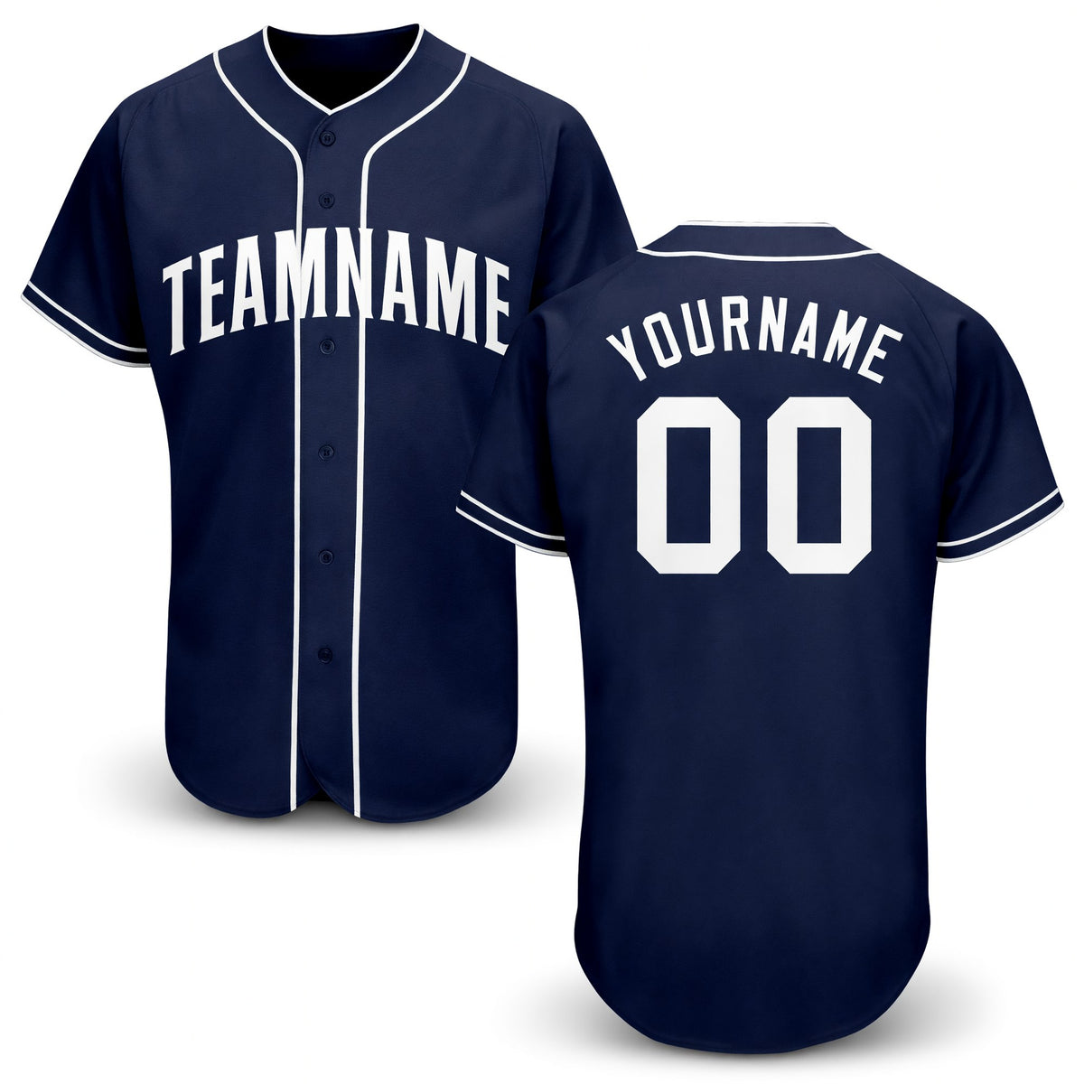 Custom Navy White Baseball Jersey