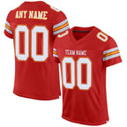 Custom Scarlet White-Gold Mesh Authentic Football Jersey photo 1