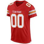 Custom Scarlet White-Gold Mesh Authentic Football Jersey photo 3