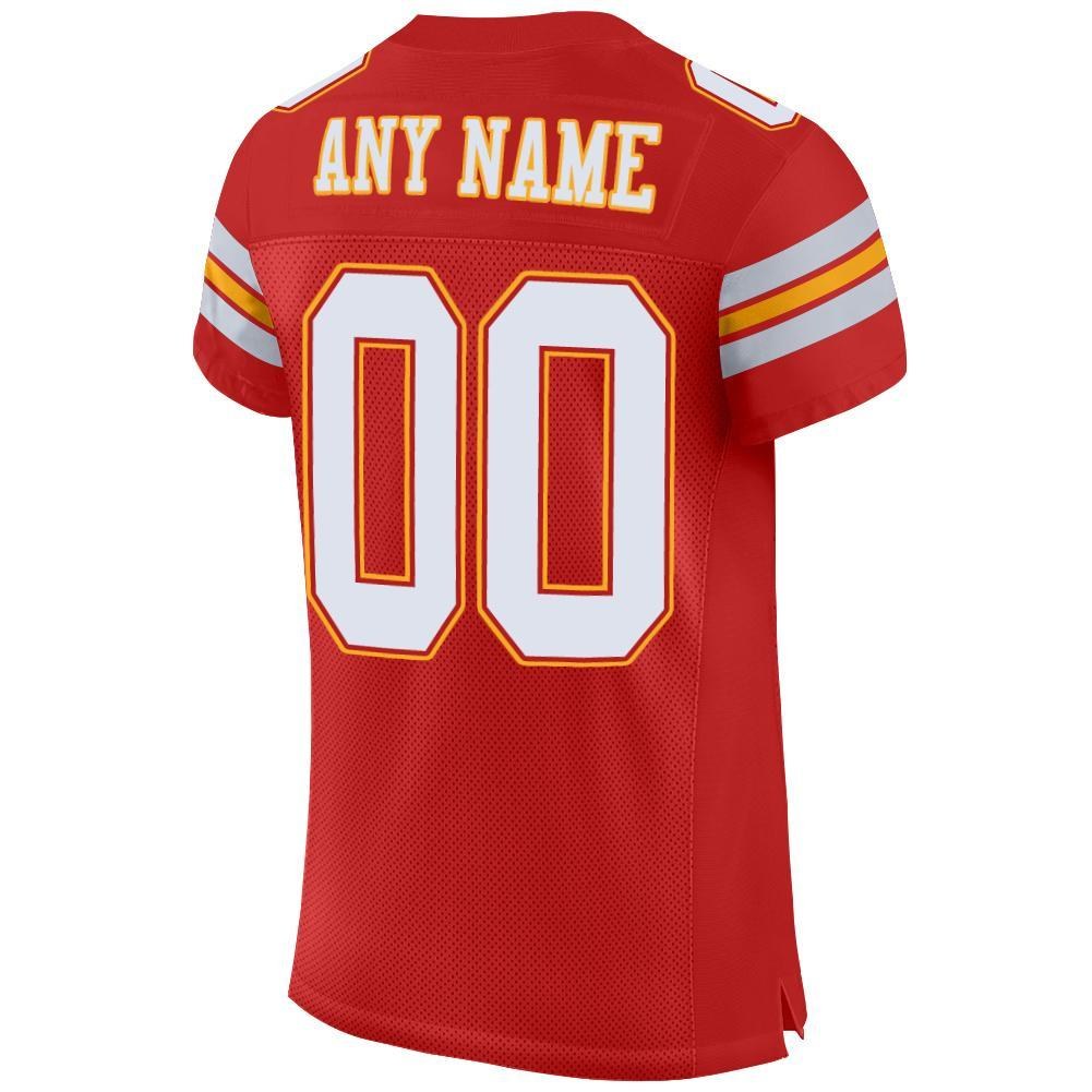 Custom Scarlet White-Gold Mesh Authentic Football Jersey photo 4