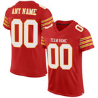 Custom Scarlet White-Gold Mesh Authentic Football Jersey photo 1