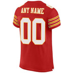 Custom Scarlet White-Gold Mesh Authentic Football Jersey photo 3