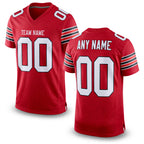 Custom Scarlet White-Black Mesh Authentic Football Jersey