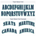 Custom White Navy-Teal Baseball Jersey photo 4