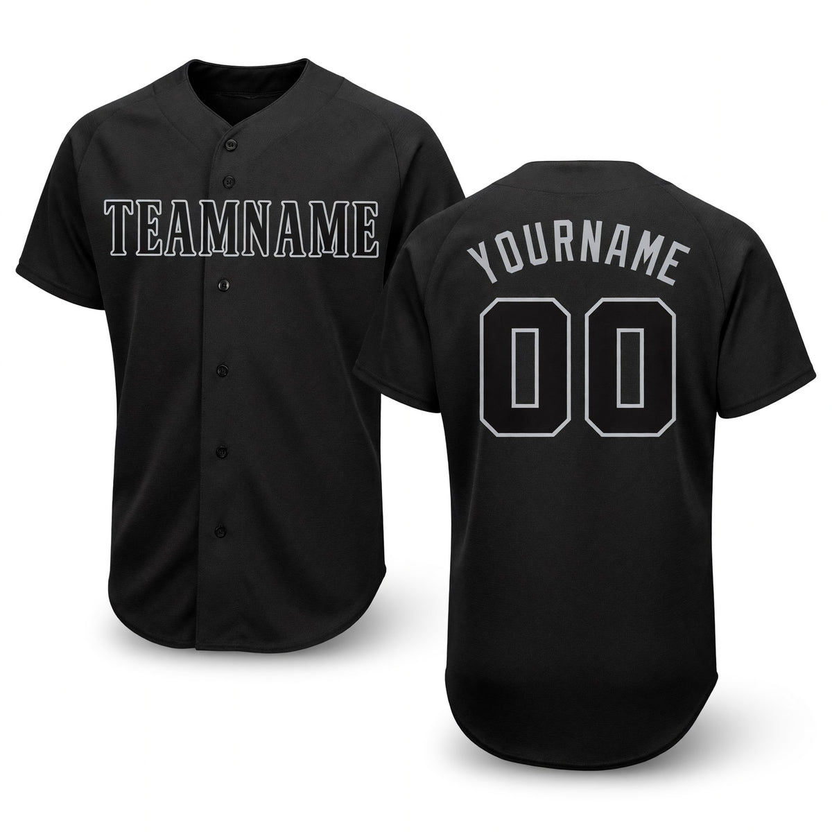 Custom Black Gray Baseball Jersey