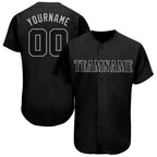 Custom Black Gray Baseball Jersey photo 1