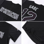 Custom Black Gray Baseball Jersey photo 5