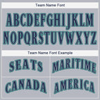 Custom Gray Navy-Teal Baseball Jersey photo 4