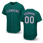 Custom Teal Gray-Navy Baseball Jersey