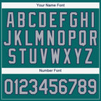 Custom Teal Gray-Navy Baseball Jersey photo 4