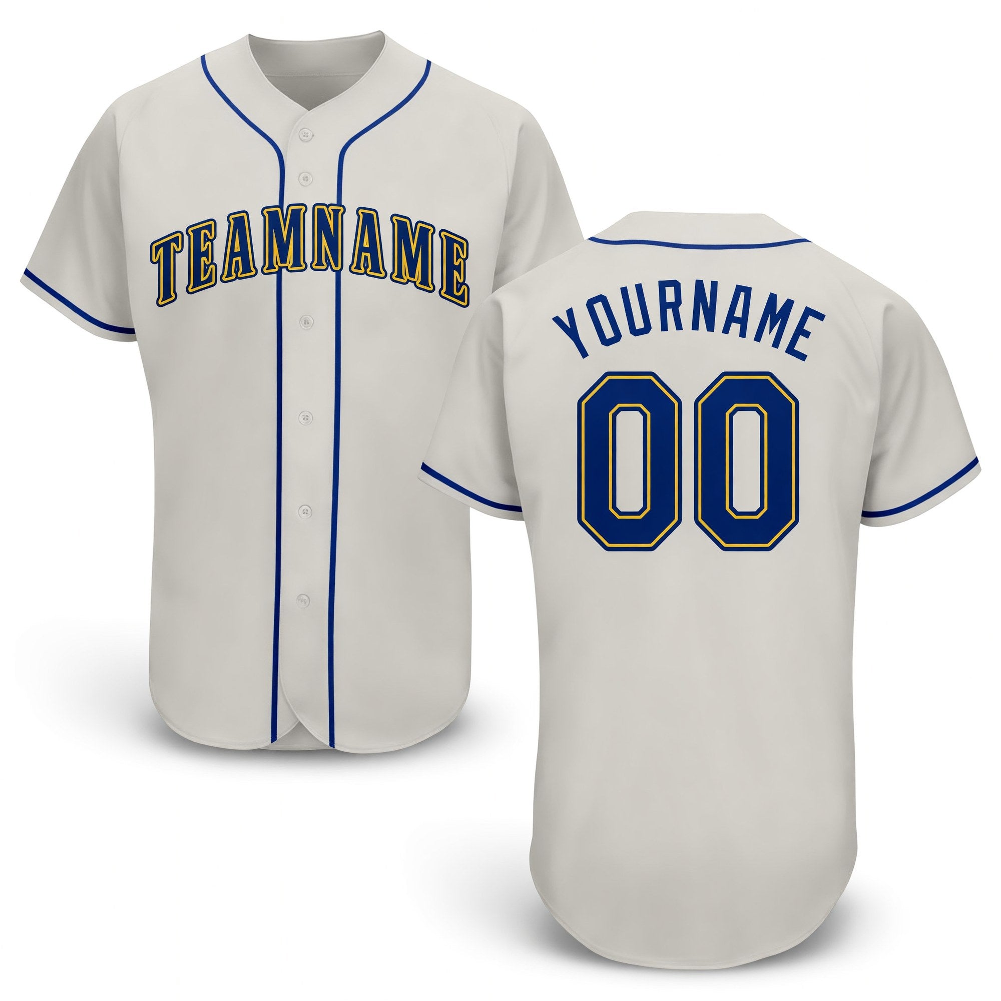 Custom Cream Royal-Gold Baseball Jersey