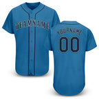 Custom Light Blue Navy-Teal Baseball Jersey