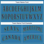 Custom Light Blue Navy-Teal Baseball Jersey photo 4
