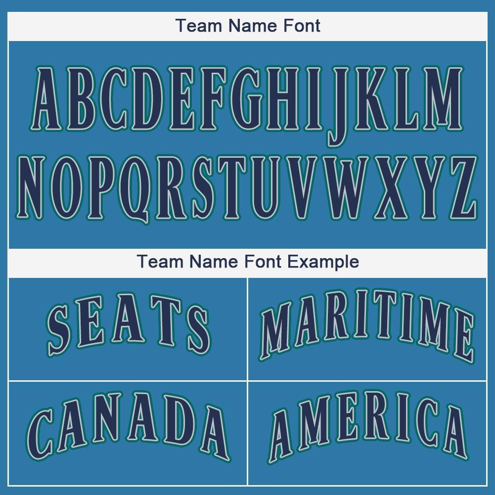 Custom Light Blue Navy-Teal Baseball Jersey photo 4