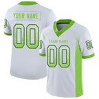 Custom White Neon Green-Navy Drift Fashion Football Jersey photo 1