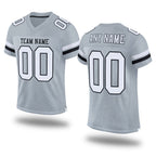 Custom Silver White-Black Mesh Authentic Football Jersey
