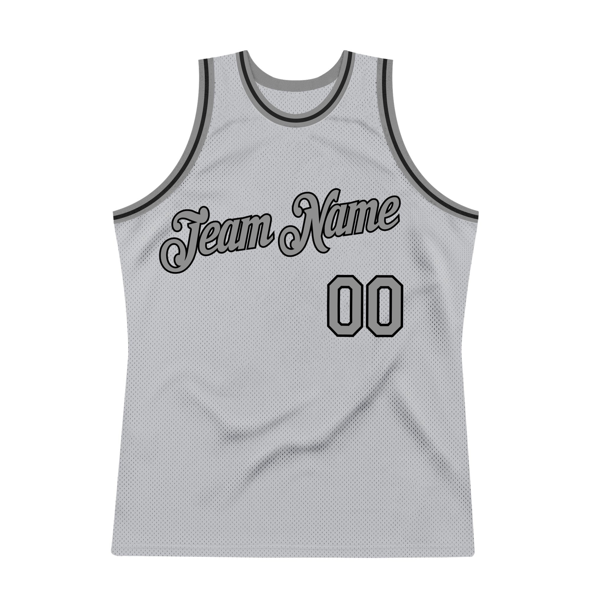 Custom Gray Steel Gray-Black Authentic Throwback Basketball Jersey photo 6