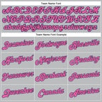Custom Gray Black Pinstripe Light Blue-Pink Authentic Basketball Jersey photo 2