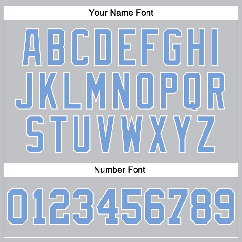 Custom Gray Light Blue-White Authentic Throwback Basketball Jersey photo 3