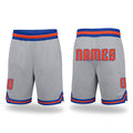 Custom Gray Orange-Royal Authentic Throwback Basketball Shorts