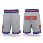 Custom Gray Orange-Royal Authentic Throwback Basketball Shorts