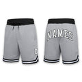 Custom Gray White-Black Authentic Throwback Basketball Shorts