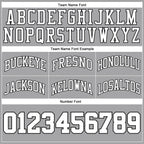 Custom Gray White-Black Authentic Throwback Basketball Shorts photo 2
