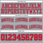 Custom Gray Black Pinstripe Red-White Authentic Basketball Shorts photo 2