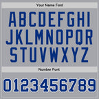 Custom Gray Royal-White Authentic Throwback Basketball Jersey photo 2