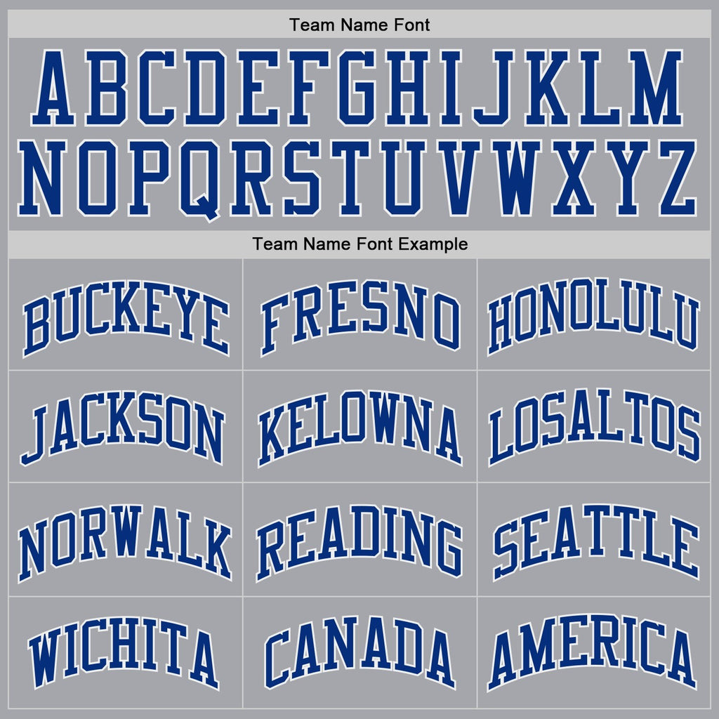 Custom Gray Royal-White Authentic Throwback Basketball Jersey photo 3
