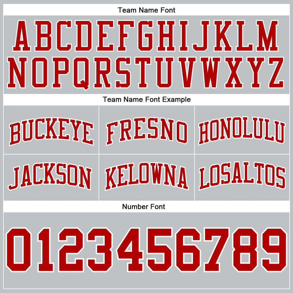 Custom Gray Red-White Authentic Throwback Basketball Shorts photo 2