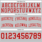 Custom Gray Red-White Authentic Throwback Basketball Shorts photo 2