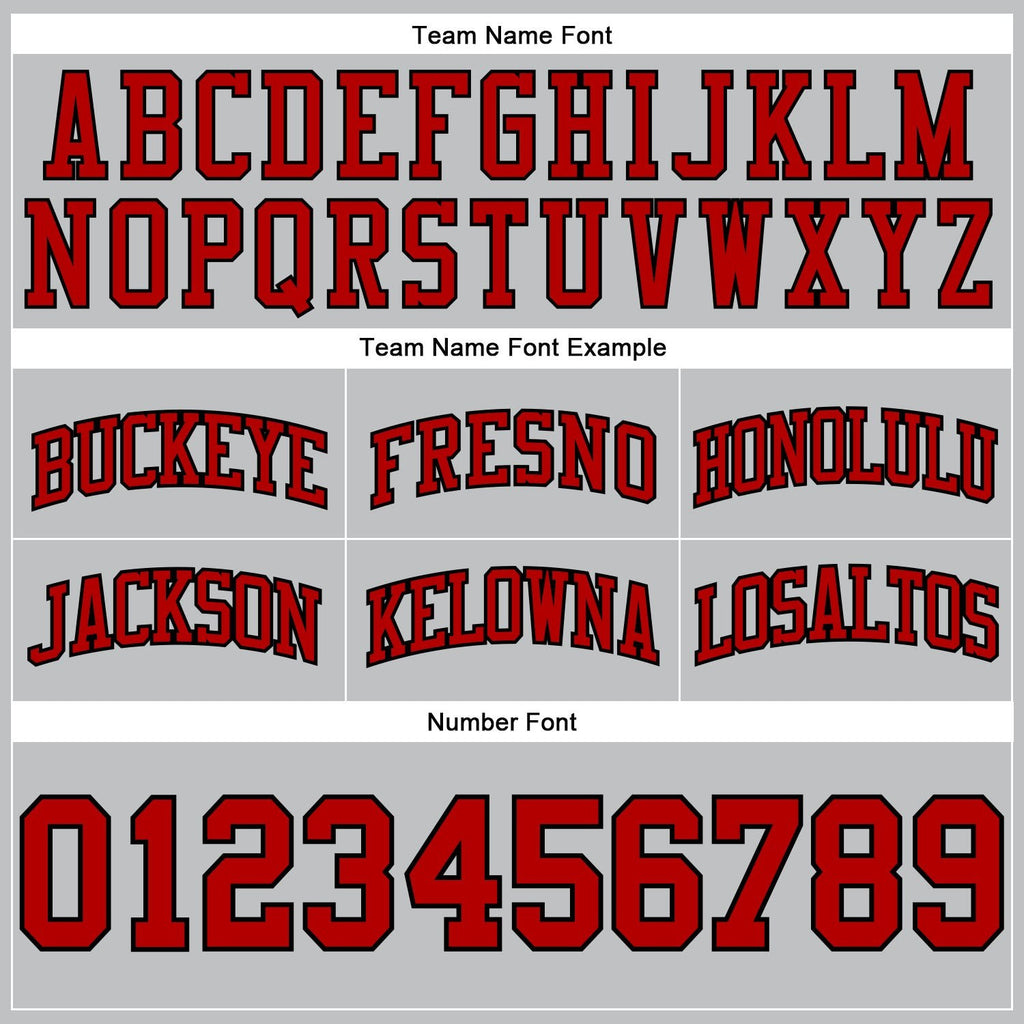Custom Gray Red-Black Authentic Throwback Basketball Shorts photo 2