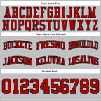 Custom Gray Red-Black Authentic Throwback Basketball Shorts photo 2