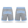 Custom Gray Light Blue-White Authentic Throwback Basketball Shorts