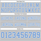 Custom Gray Light Blue-White Authentic Throwback Basketball Shorts photo 2