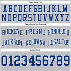 Custom Gray Royal-White Authentic Throwback Basketball Shorts photo 2