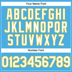 Custom Sky Blue White-Yellow Performance T-Shirt photo 3