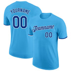 Custom Sky Blue Royal-White Performance T-Shirt