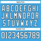 Custom Sky Blue White-Black Hockey Lace Neck Jersey photo 4