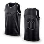 Custom Black Snakeskin Black-Gray 3D Pattern Design Authentic Basketball Jersey